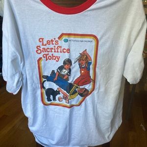 Graphic white red ringer tee